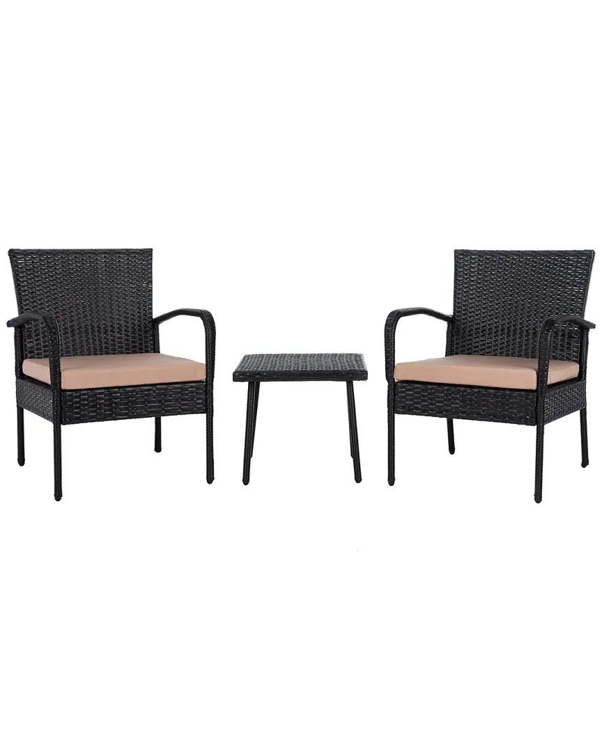 Moore 3-Piece Outdoor Lounge Set - Black, Rattan image