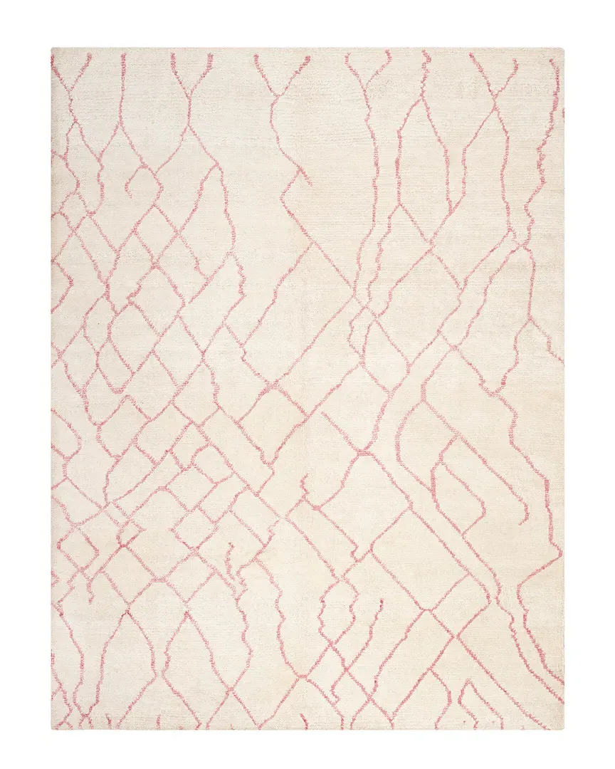 Moroccan Hand-Knotted Rug - Pink