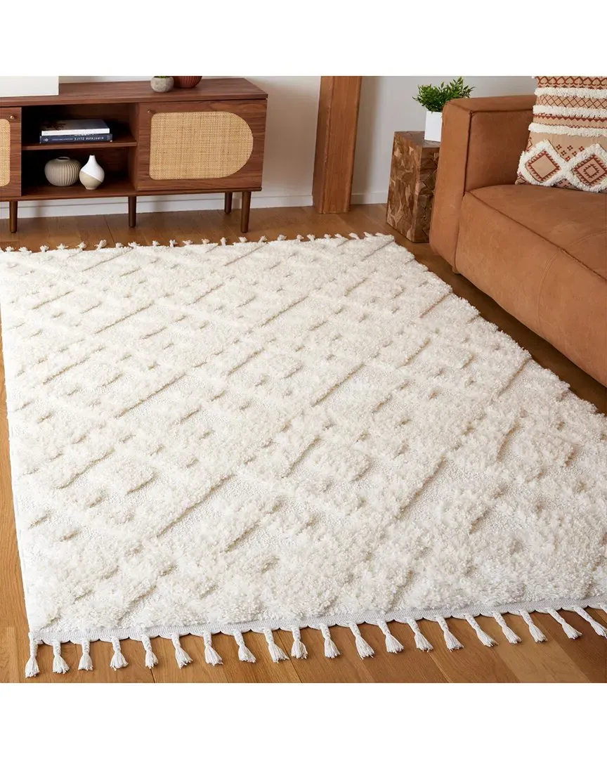 Moroccan Tassel Shag Rug - Ivory, Polypropylene