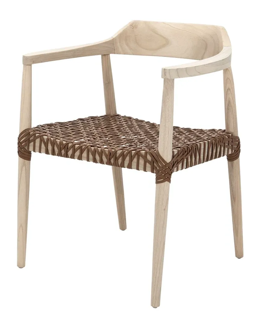 Munro Woven Accent Chair - Light Honey, Leather