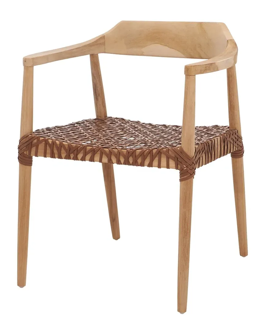 Munro Woven Accent Chair - Natural, Leather