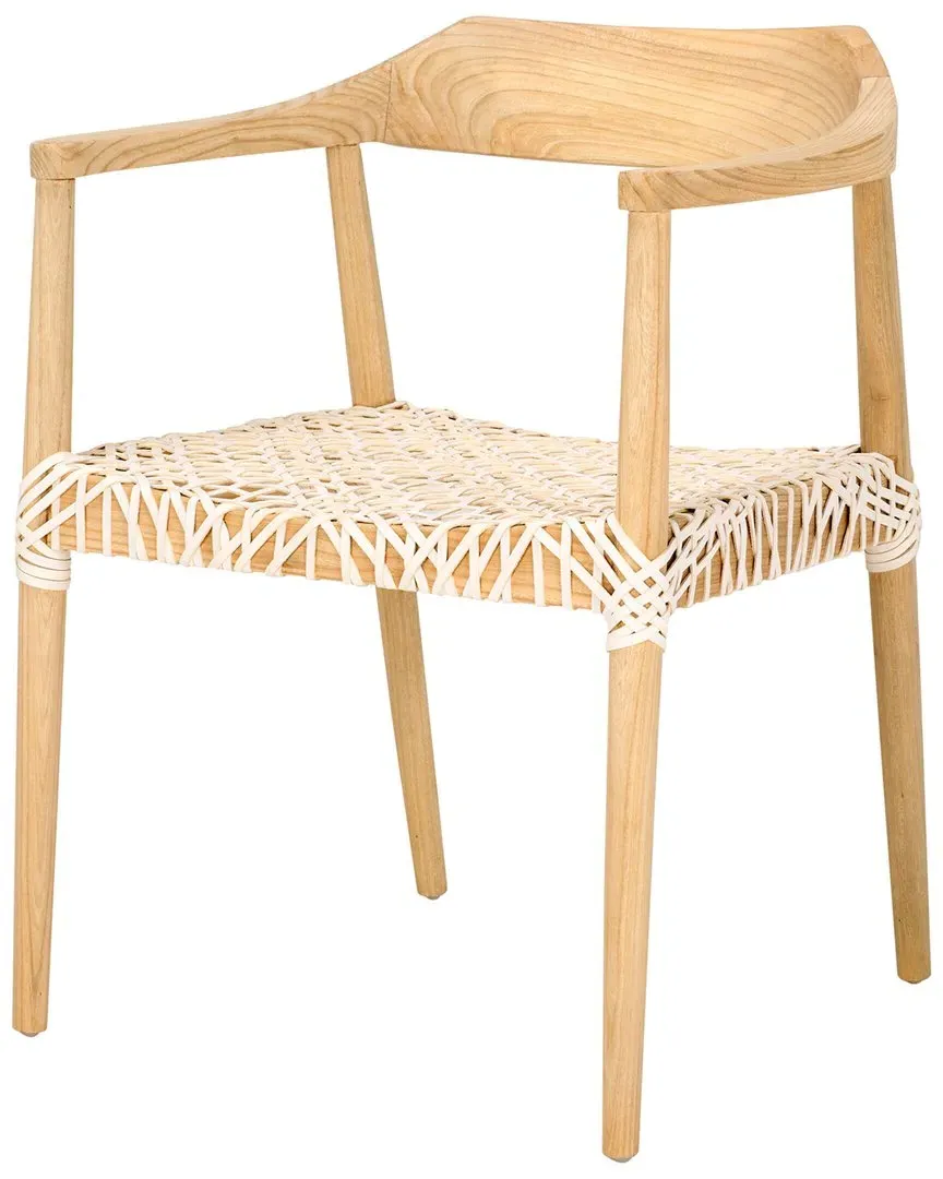 Munro Woven Accent Chair - Natural White, Leather image