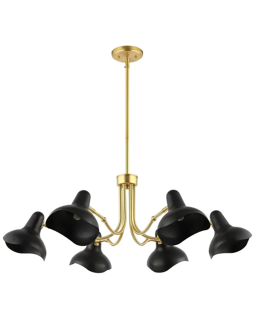 Mykola 6-Light 37in Chandelier - Black, Brass