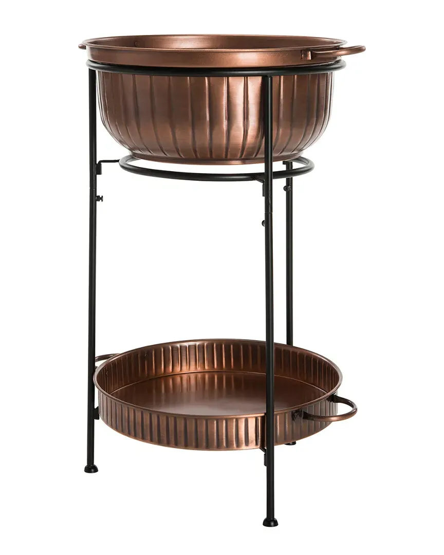 Naka Two-Tier Outdoor Beverage Tub with Stand - Copper image