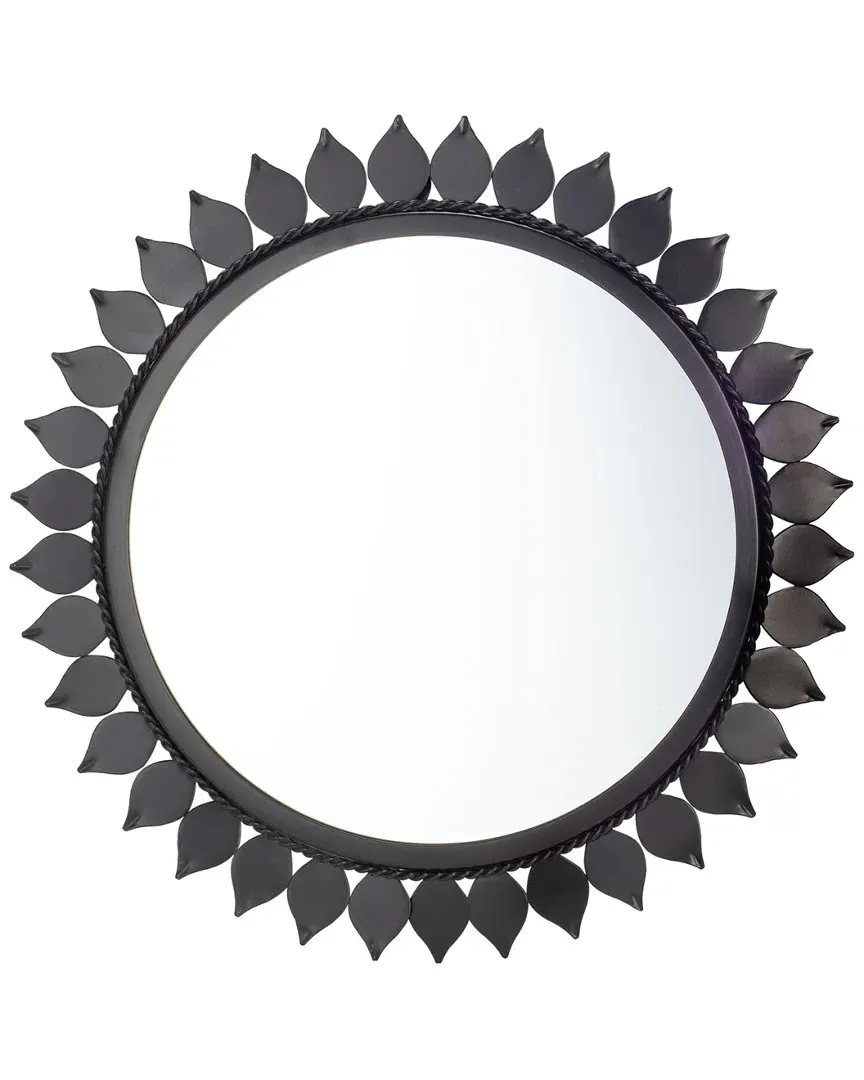 Nally Round Mirror - Black, Wood image