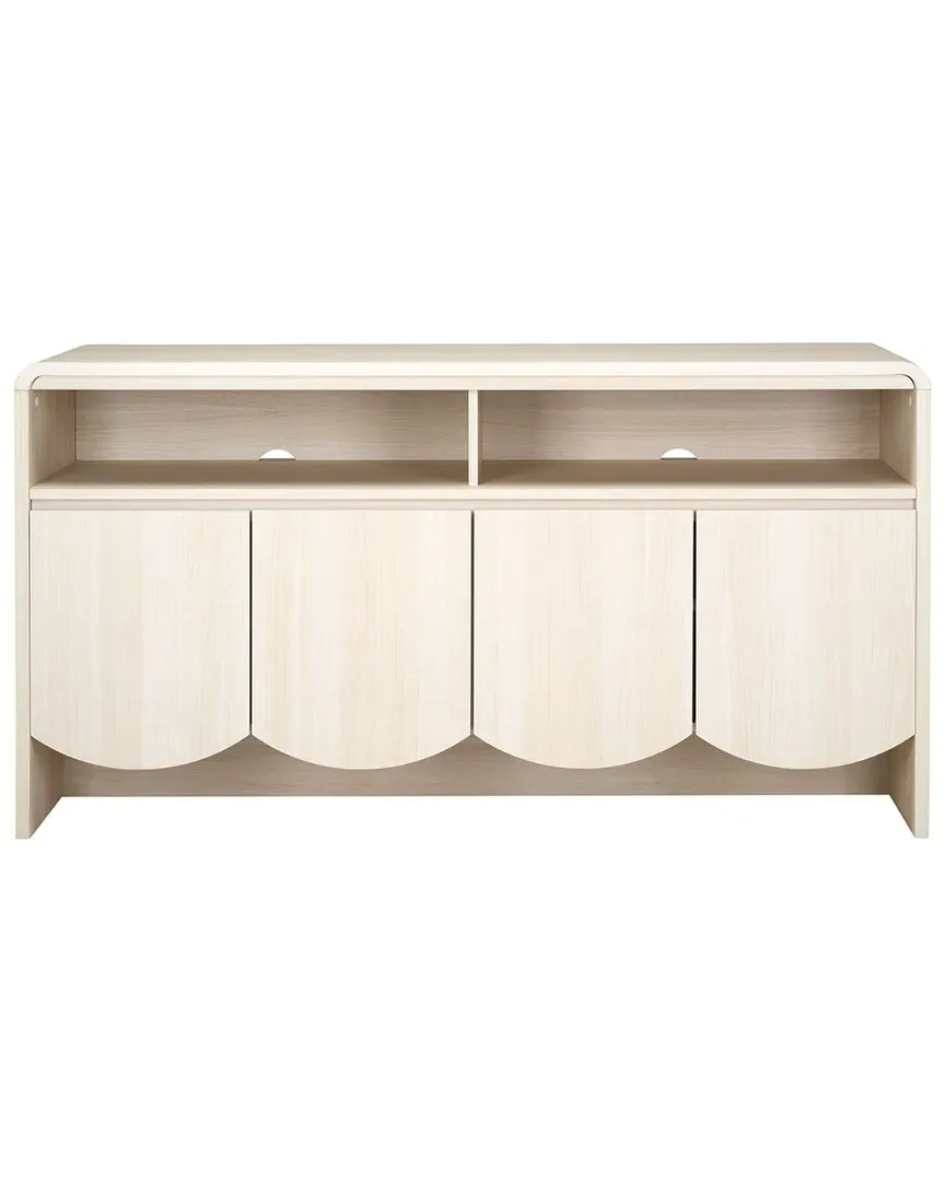Narine 2-Shelf Sideboard with Storage - Bleached White