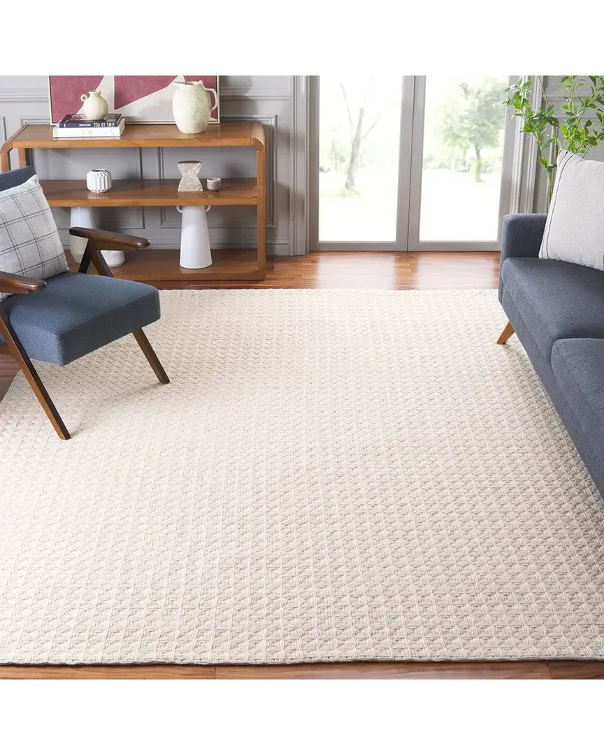 Natura Hand Woven Rug - White, Polyester Blend image