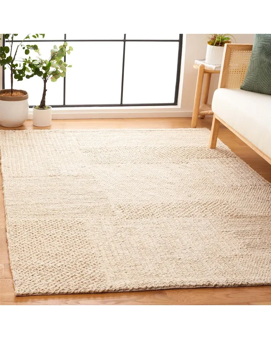 Natural Fiber Indian Hemp Cotton Rug - White