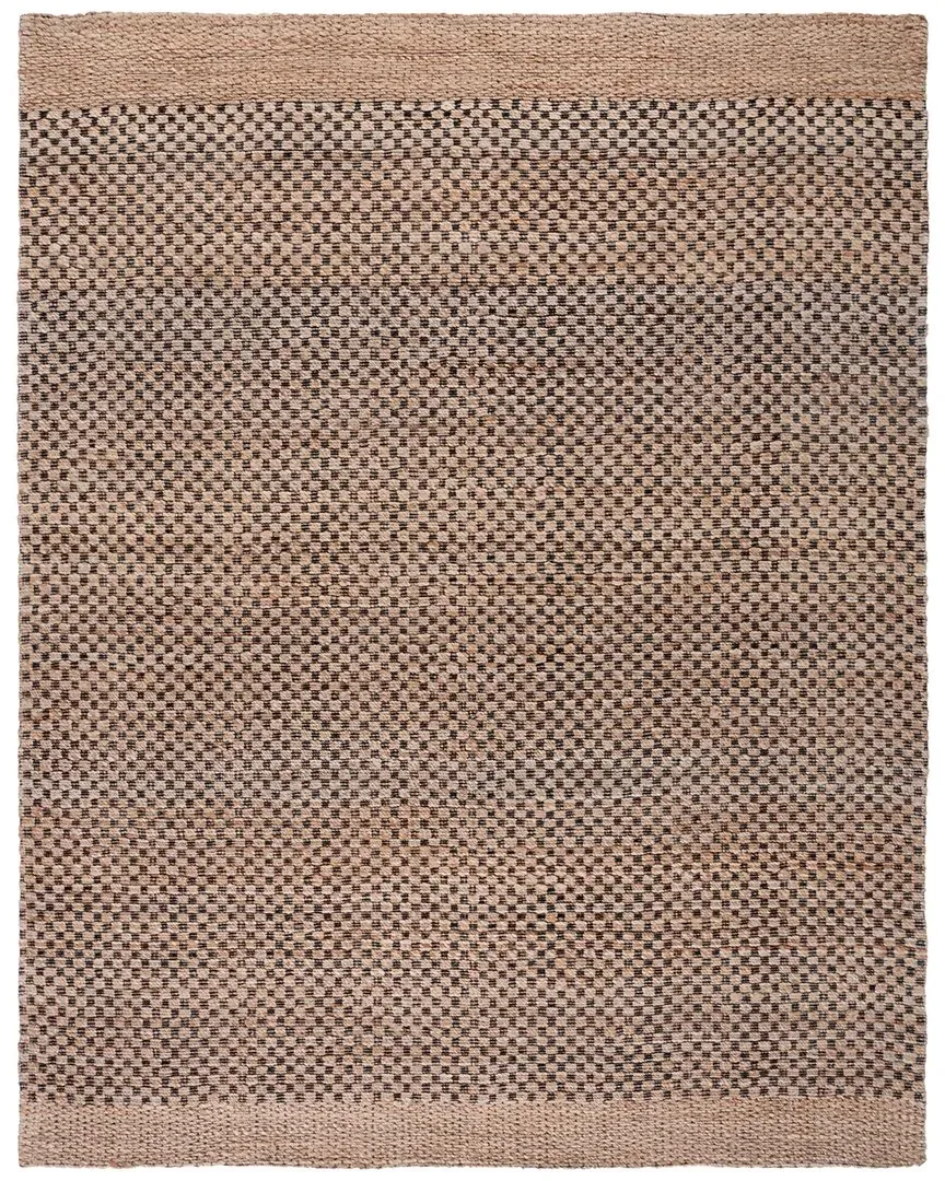 Natural Fiber Jute Cotton Rug - Brown