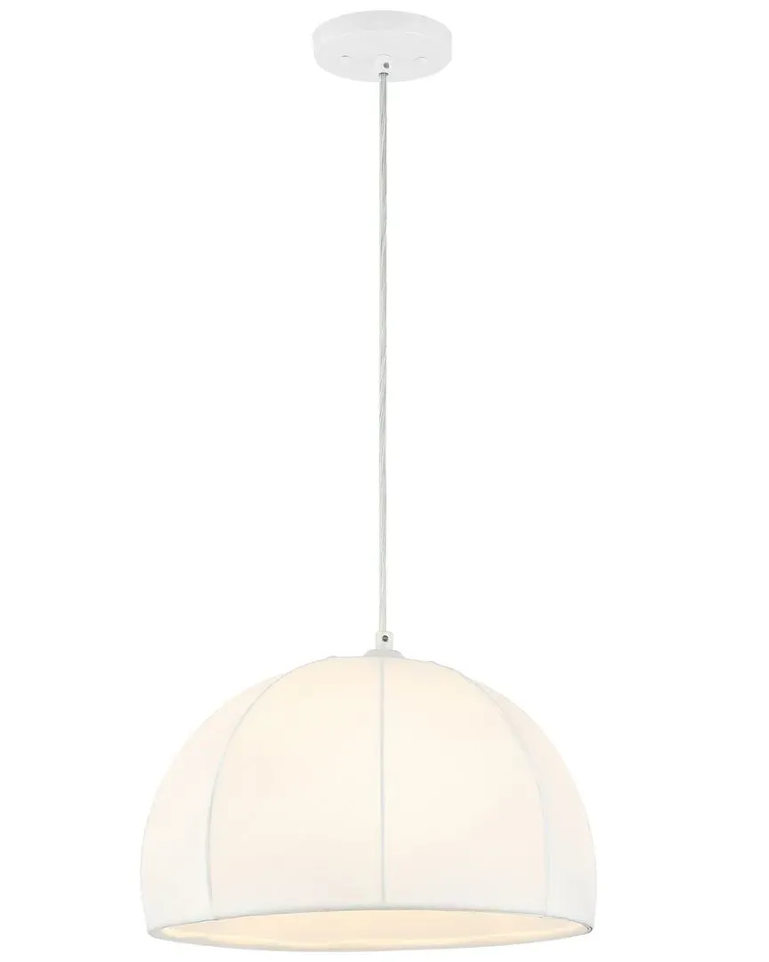 Neami 15in Pendant Light - White, Fabric image