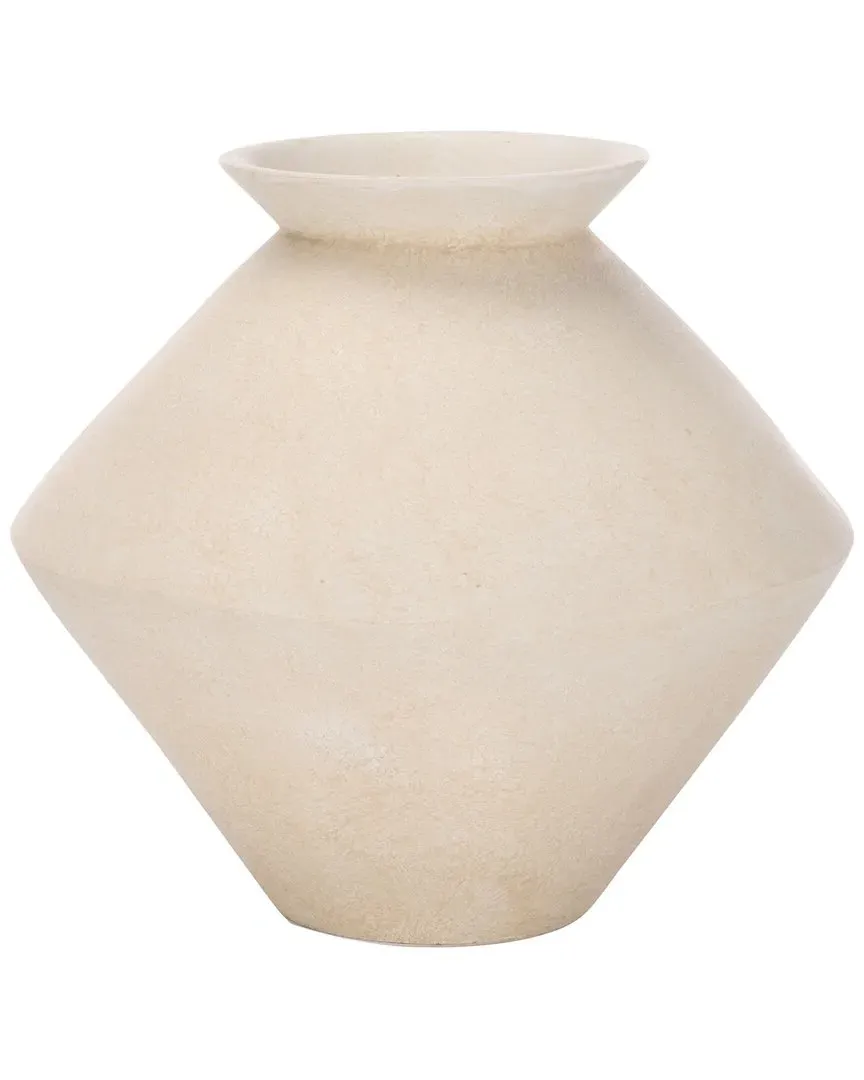 Nico Asymmetrical Vase - Creme, Ceramic image