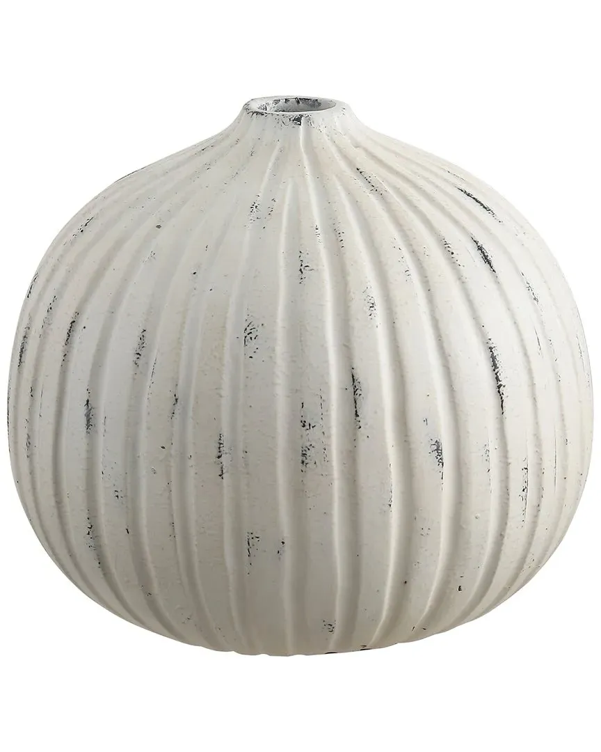 Nisi Round Resin Vase - Distressed White image