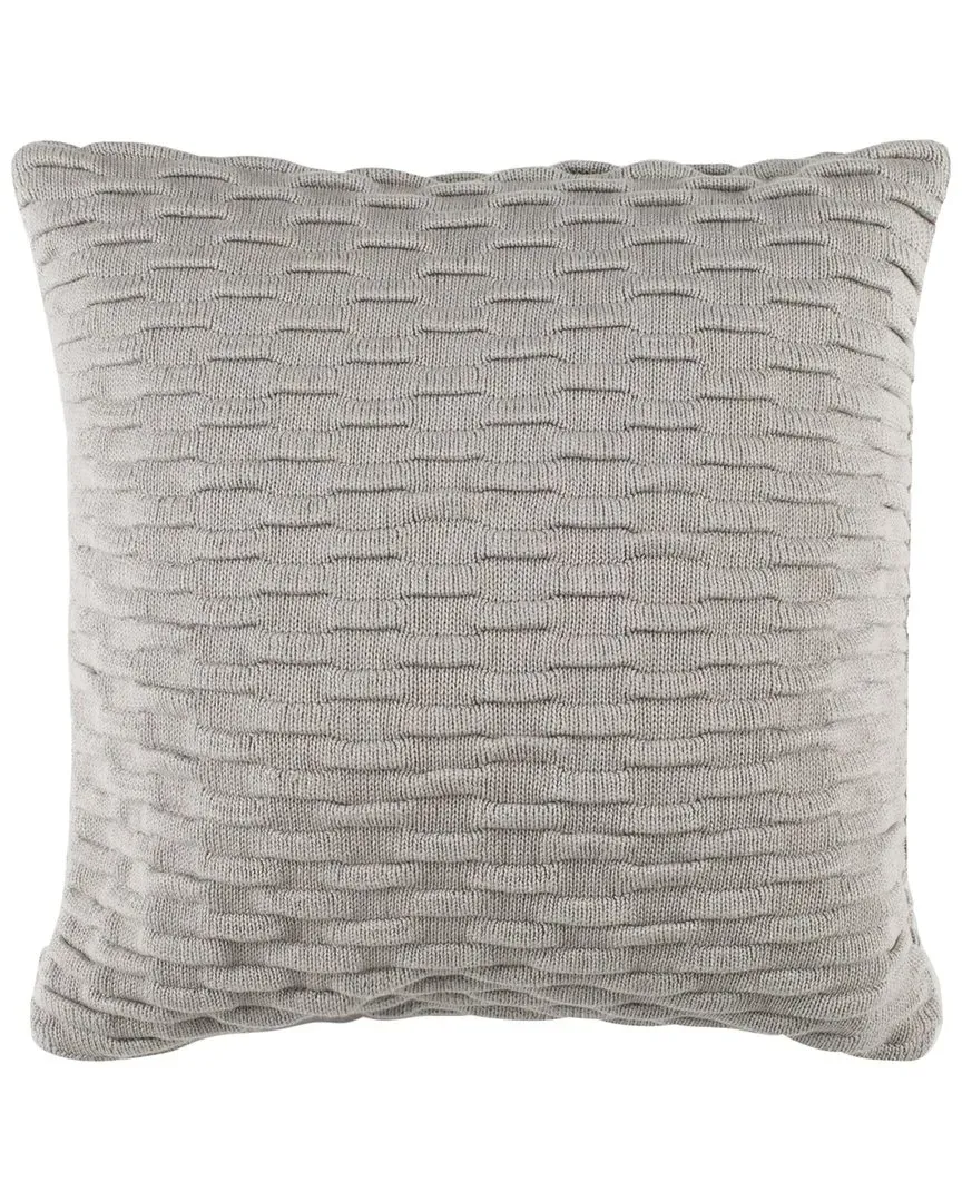 Noela Knit Pillow - Light Grey, Cotton