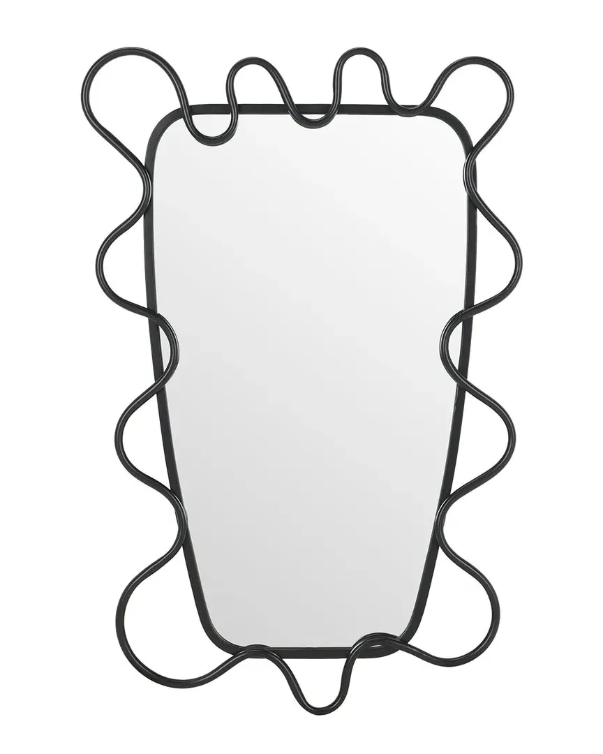 Nova Wavy Frame Wall Mirror - Black, Iron image