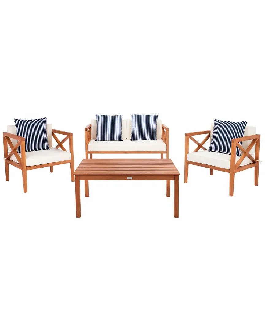 Nunzio 4-Piece Outdoor Set - Beige, Wood image