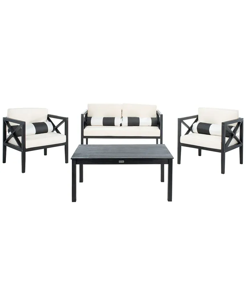Nunzio 4-Piece Outdoor Set - Black, Wood