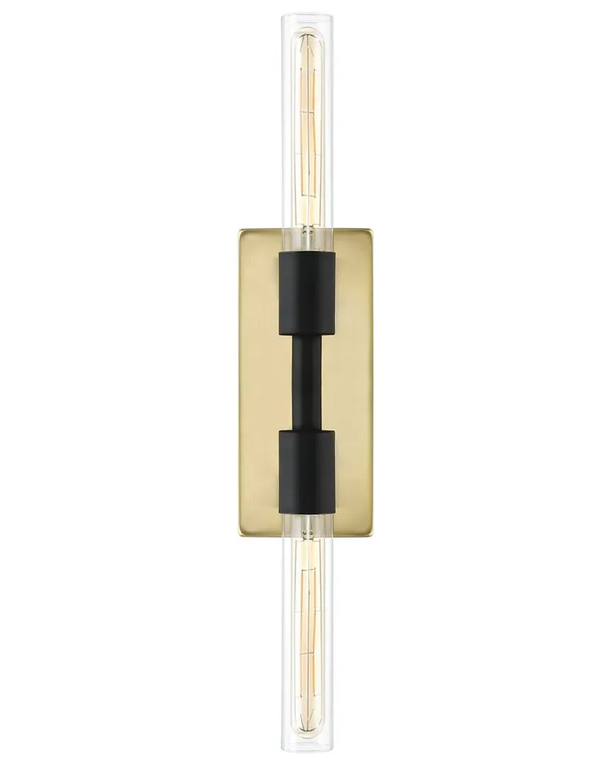 Nyx 2-Light Wall Sconce - Black, Brass image