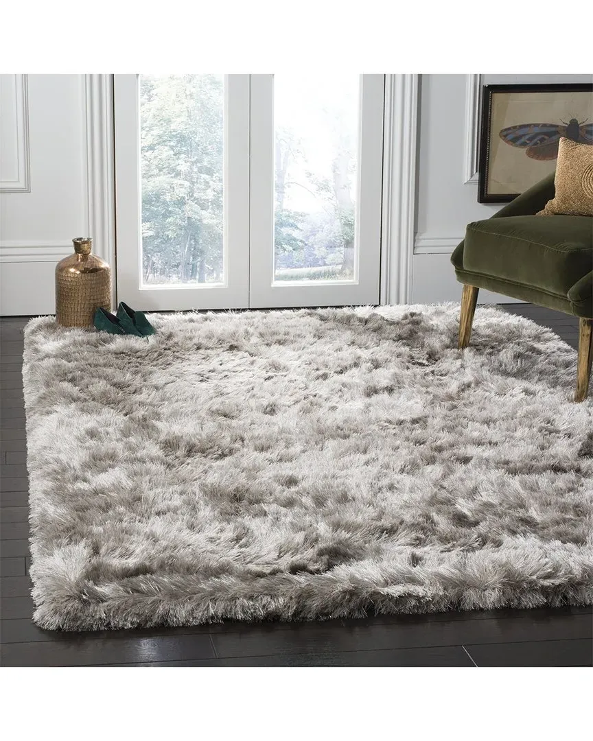 Ocean Shag Hand-Tufted Rug - Light Grey, Polyester