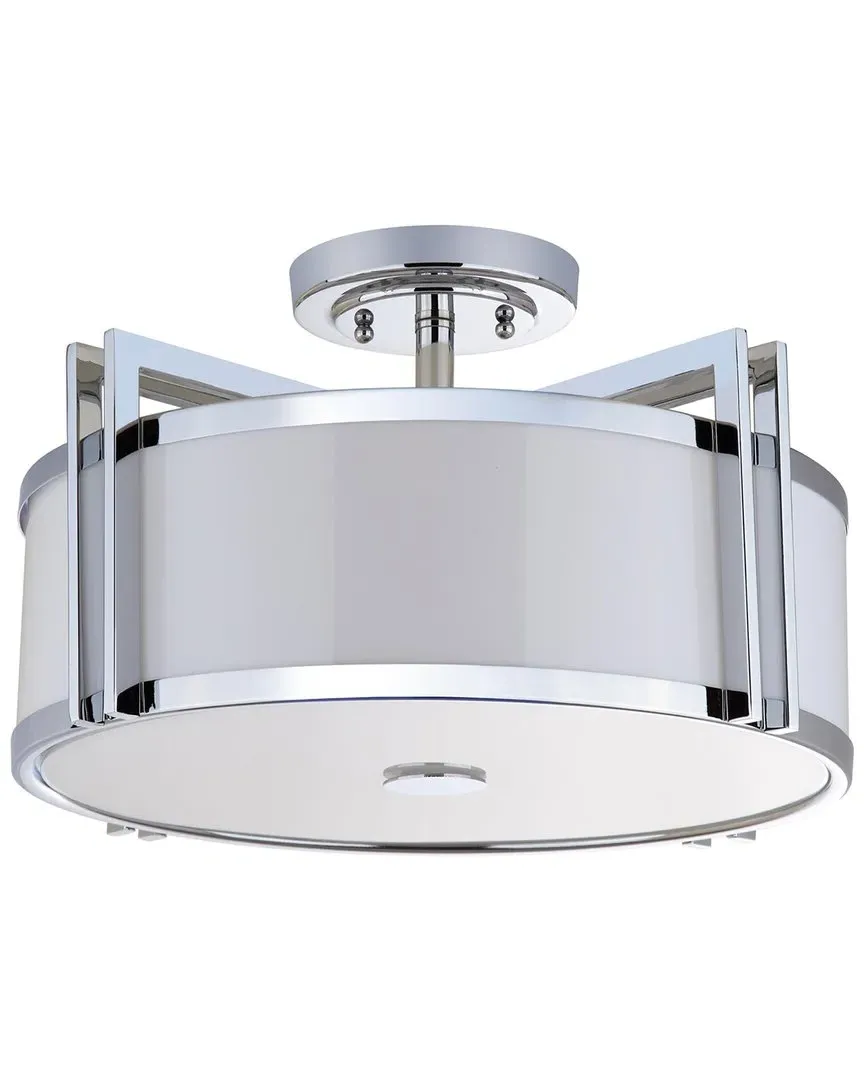 Orb 3-Light Semi Flush Mount - Chrome, Iron