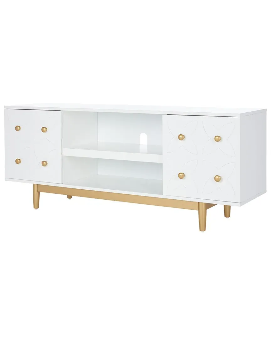 Ottoline 2 Shelf Media Stand - White, Wood