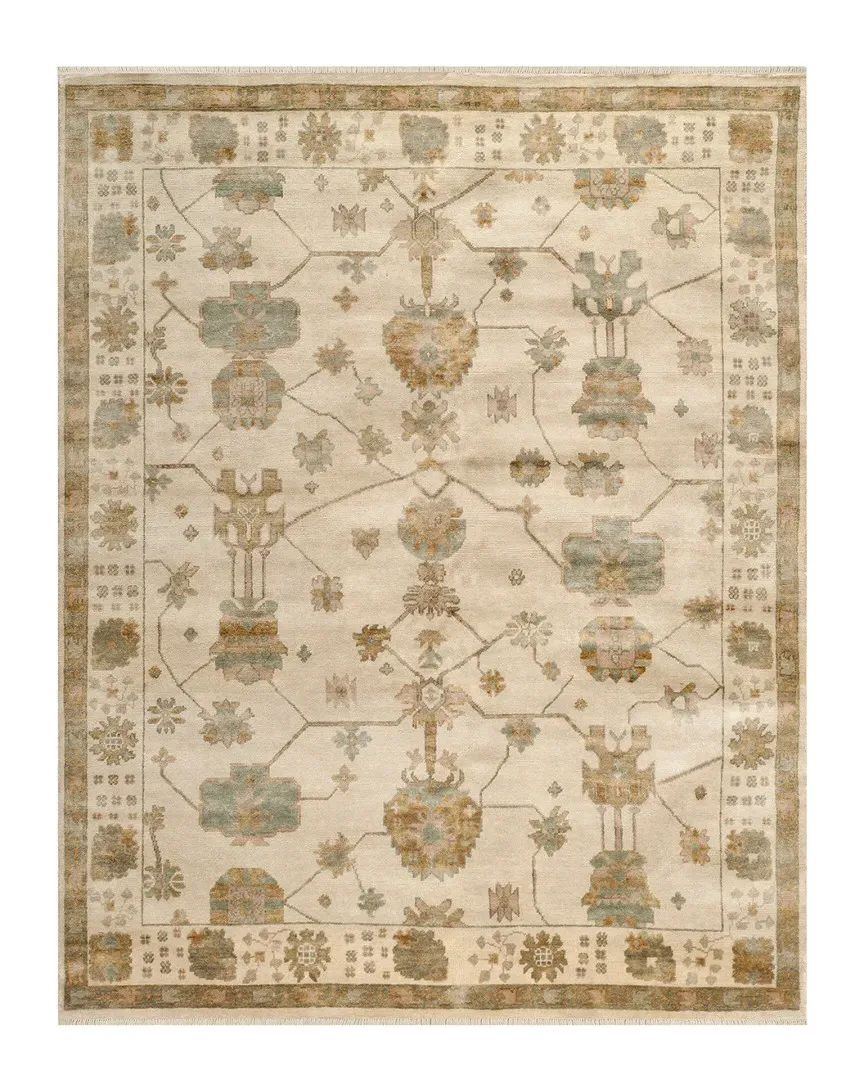 Oushak Hand-Knotted Rug - Ivory, Wool