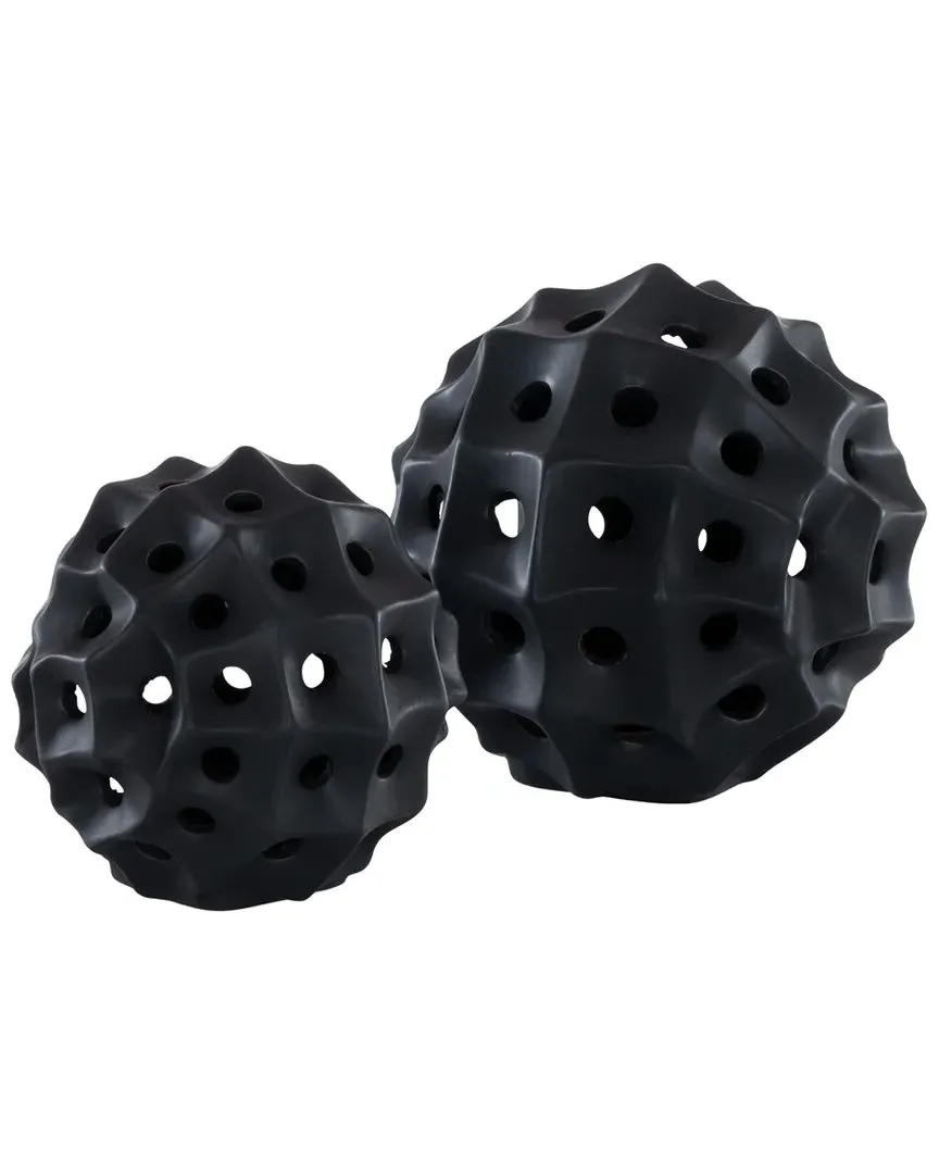 Ovis 2pc Ceramic Table Decor Set - Black