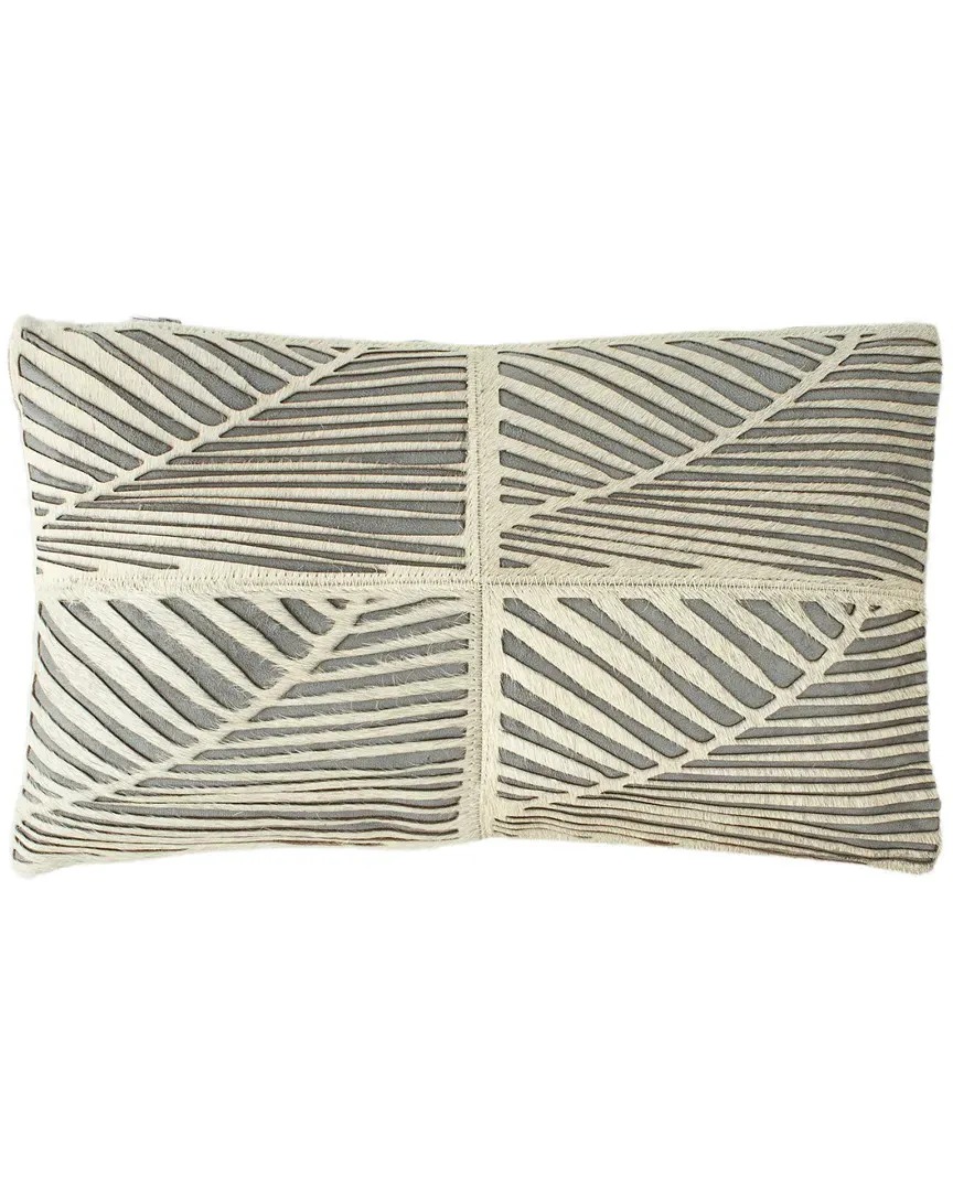 Palm Cowhide Pillow - White image