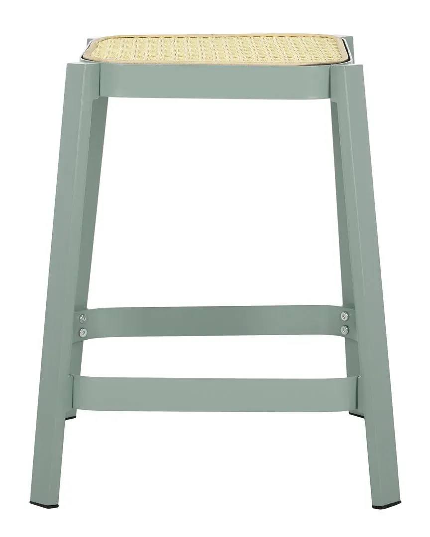 Palmyra Cane Stool - Aqua Smoke, Rattan image