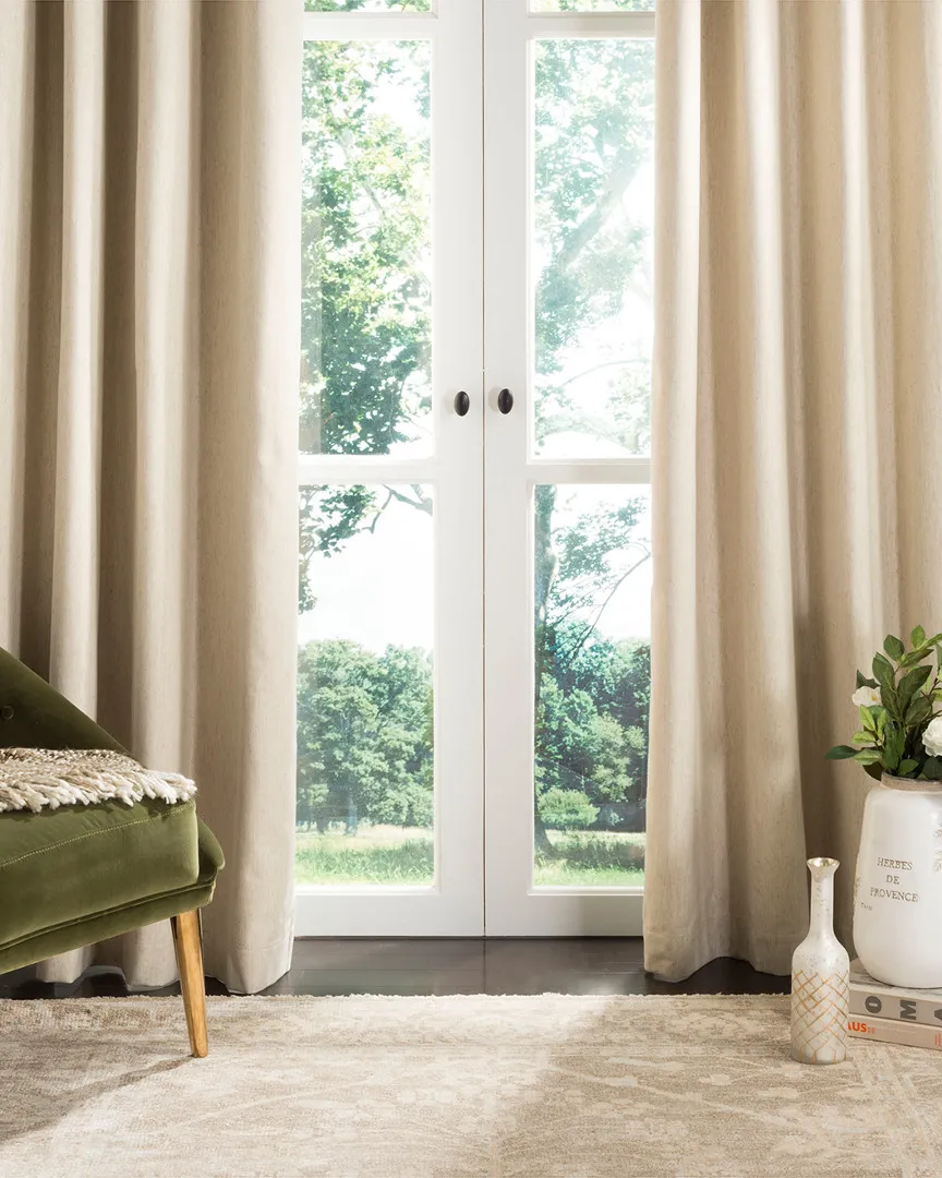 Patras Window Curtain Panel - Beige, Polyester