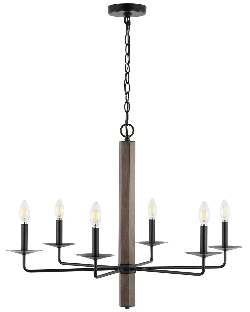 Penbrook 6-Light 32in Chandelier - Black, Walnut