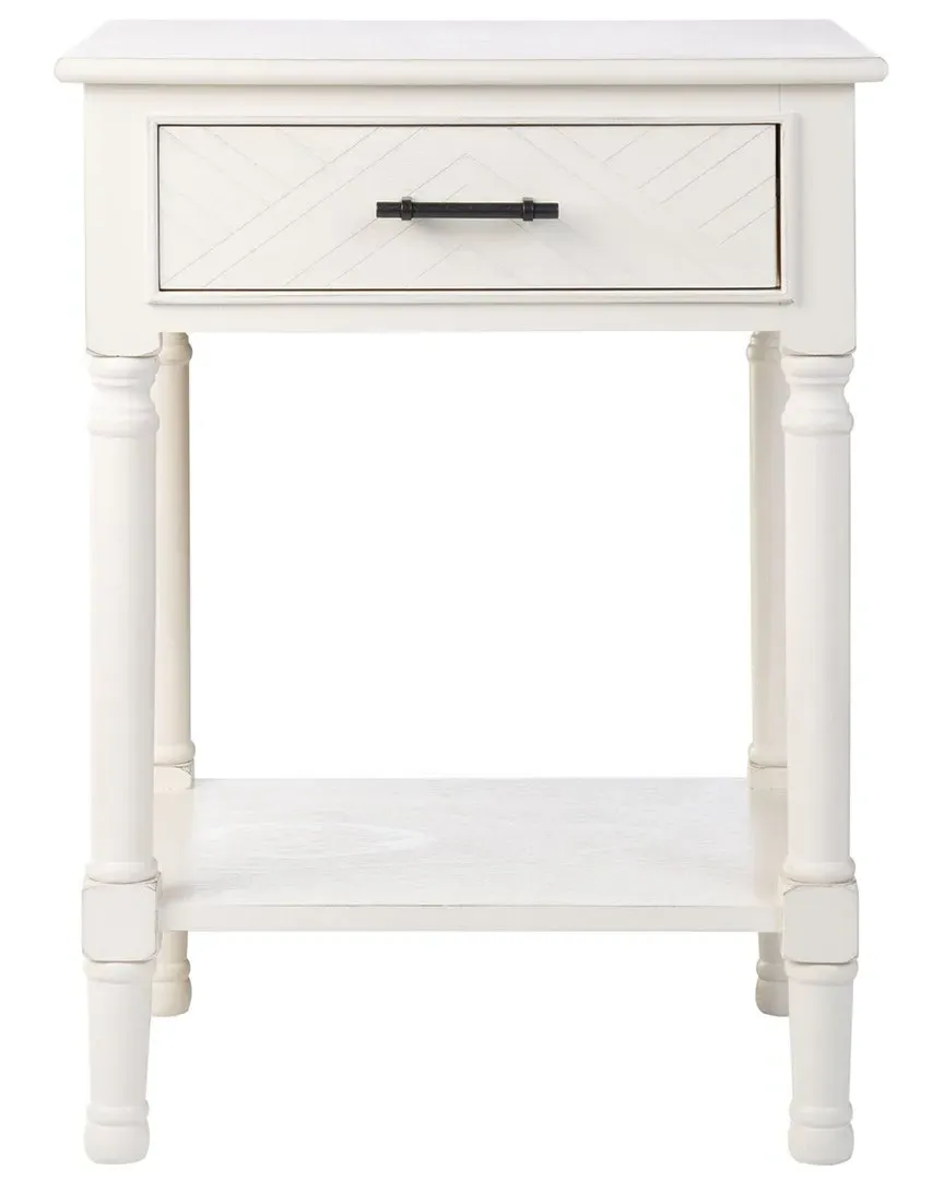 Peyton 1 Drawer Accent Table - Distressed White