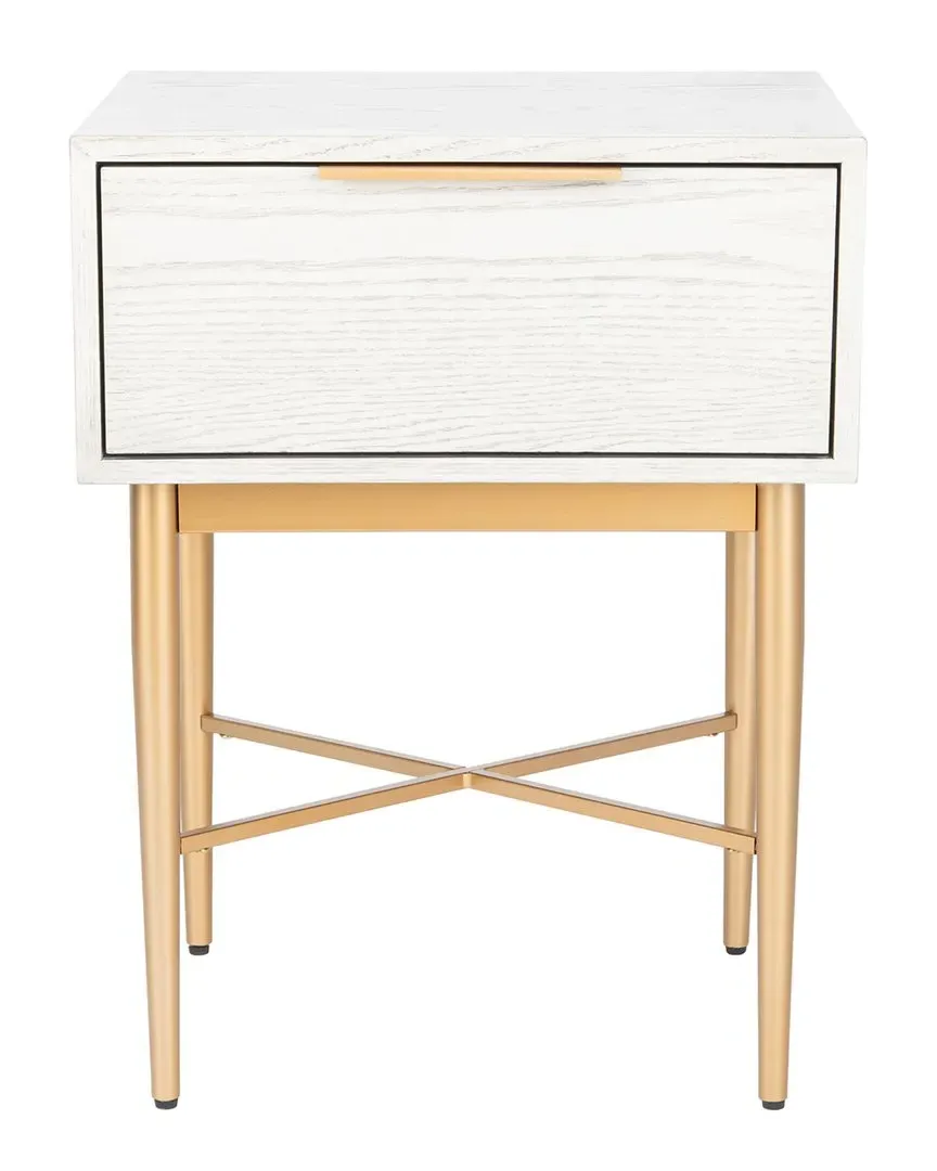 Pierre One Drawer Nightstand - White, Oak Veneer image