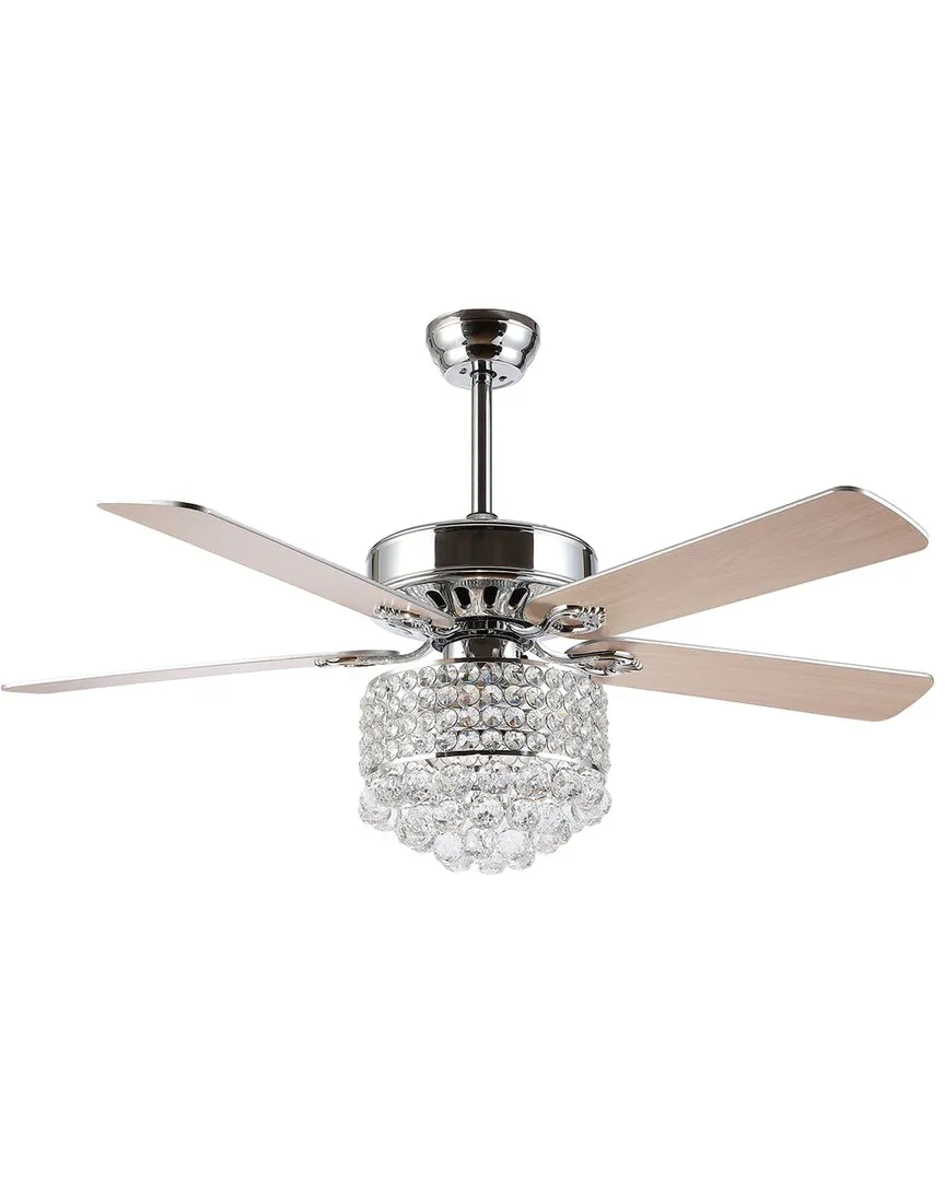 Pramton 52-Inch Ceiling Light Fan with Crystal - Chrome