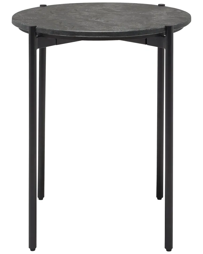 Pratt Round Side Table - Black, Marble
