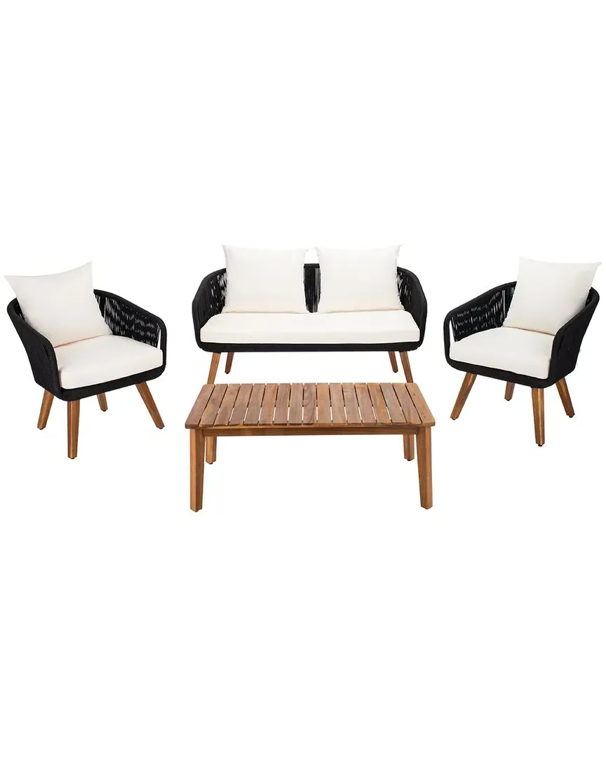 Prester 4-Piece Outdoor Living Set - Black, Rope