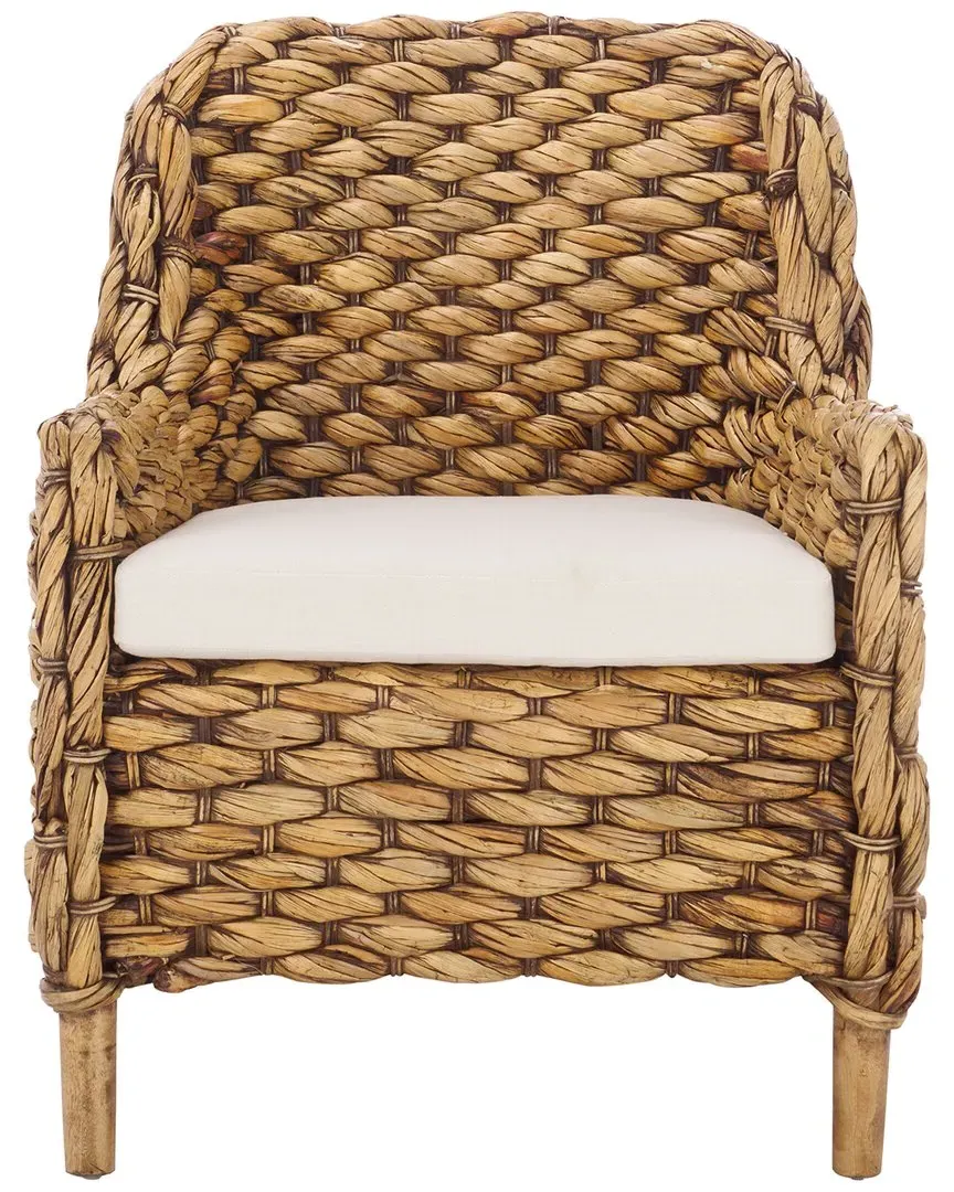 Purrl Hyacinth Accent Chair with Cushion - White, Mango Wood image