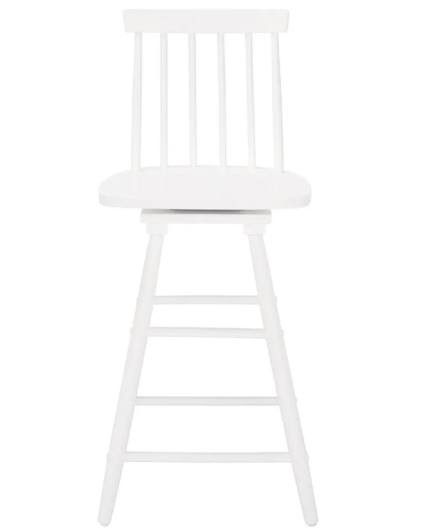 Quai Swivel Counter Stool - White, Wood