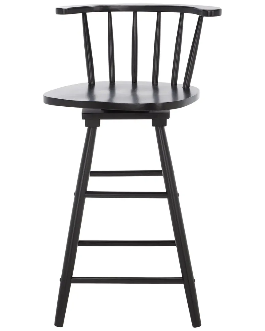 Ray Swivel Counter Stool - Black, Wood
