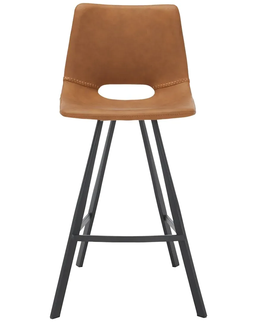 Raylee Counter Stool - Cognac, Vegan Leather