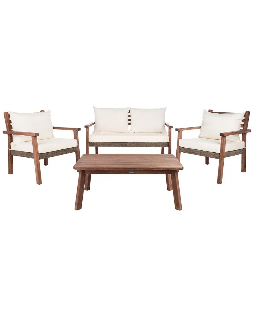 Reid 4-Piece Outdoor Living Set - Beige, Acacia Wood