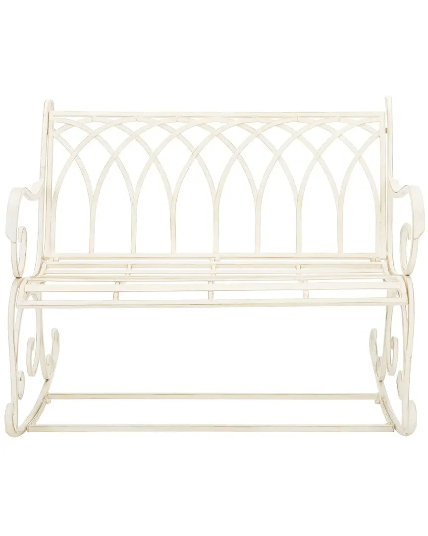 Ressi Outdoor Rock Bench - White, Metal