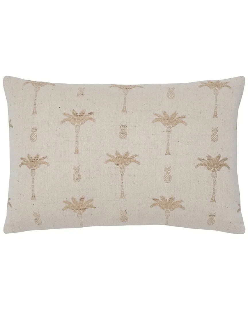 Reya 15x23 Lumbar Pillow - Ivory/Natural, Cotton/Viscose