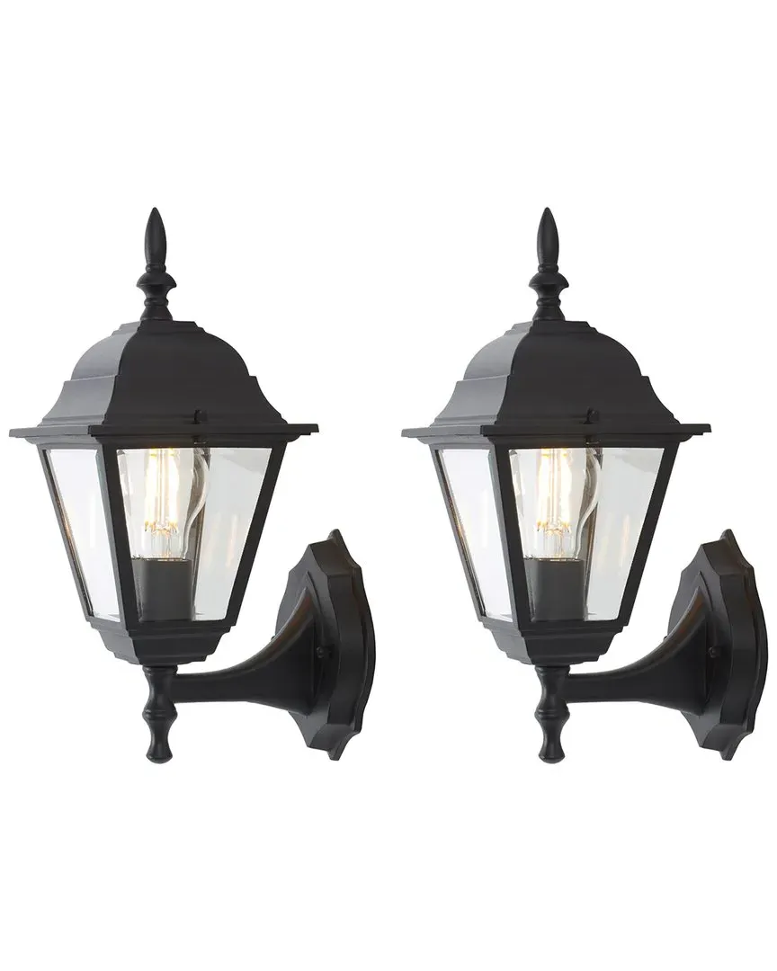 Rhion Set of 2 Outdoor Wall Sconces - Black image