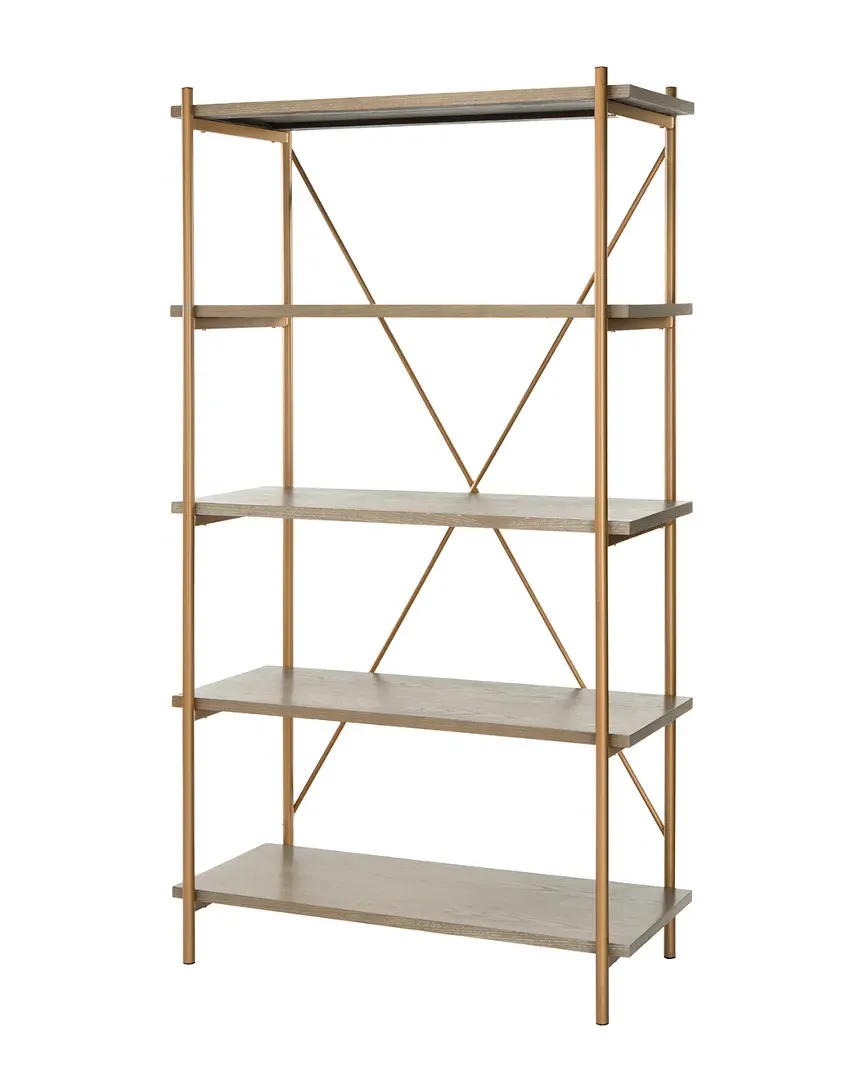 Rigby 5 Tier Etagere - Gold, Oak