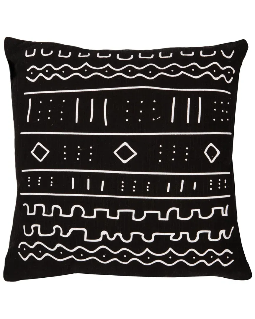 Rila Pillow - Black/White, Cotton Linen image