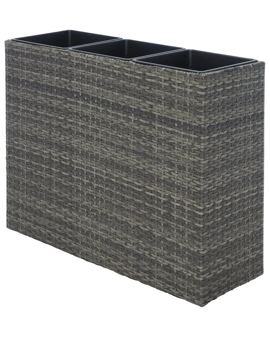 Rita 3-Tier Plant Stand - Grey, PE Rattan image
