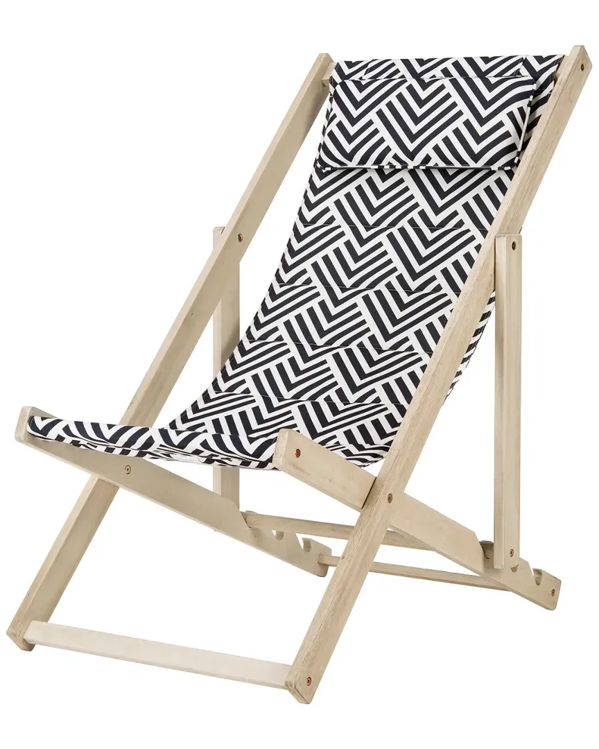 Rive Foldable Sling Chair - White Wash, Eucalyptus Wood image