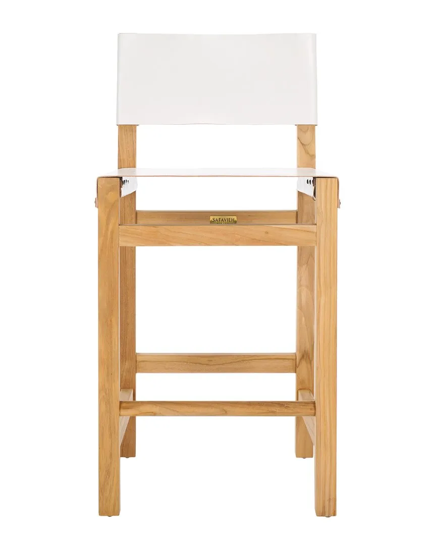 Romee Counter Stool - White, Teak