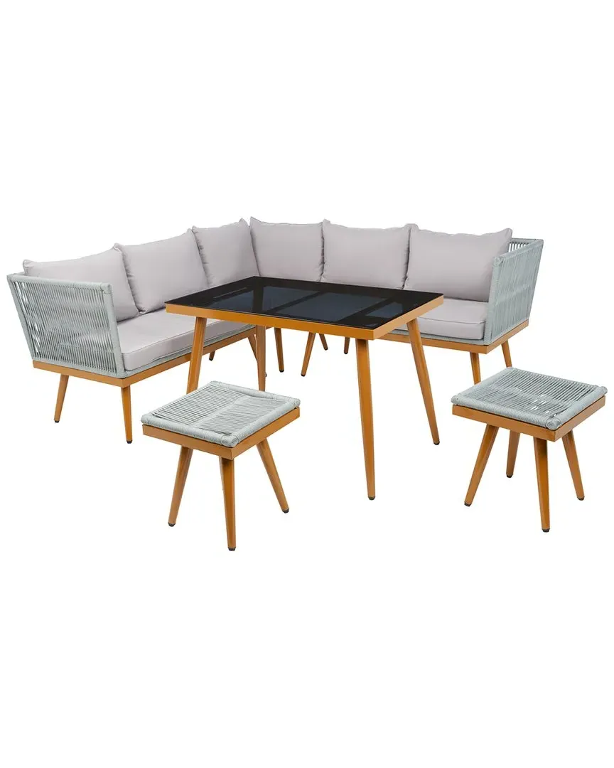 Romlin Outdoor Lounge Set with Coffee Table - Grey, Acacia