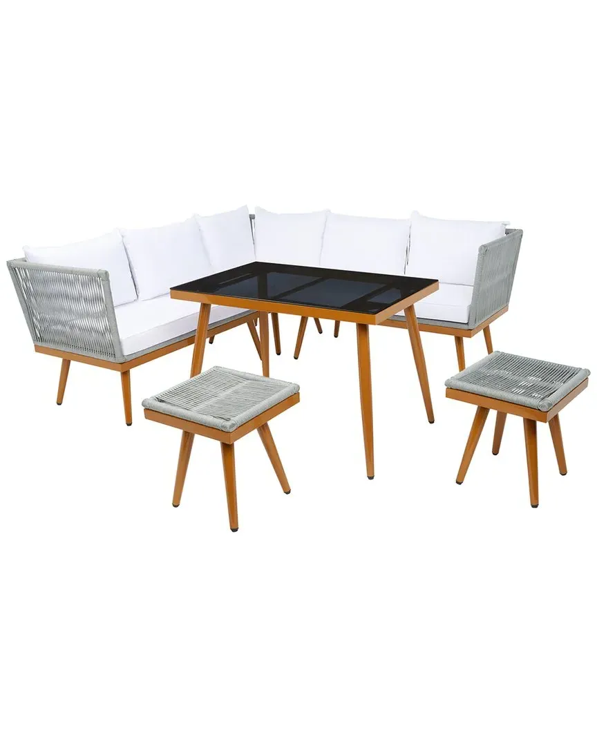 Romlin Outdoor Lounge Set with Coffee Table - Grey, Acacia